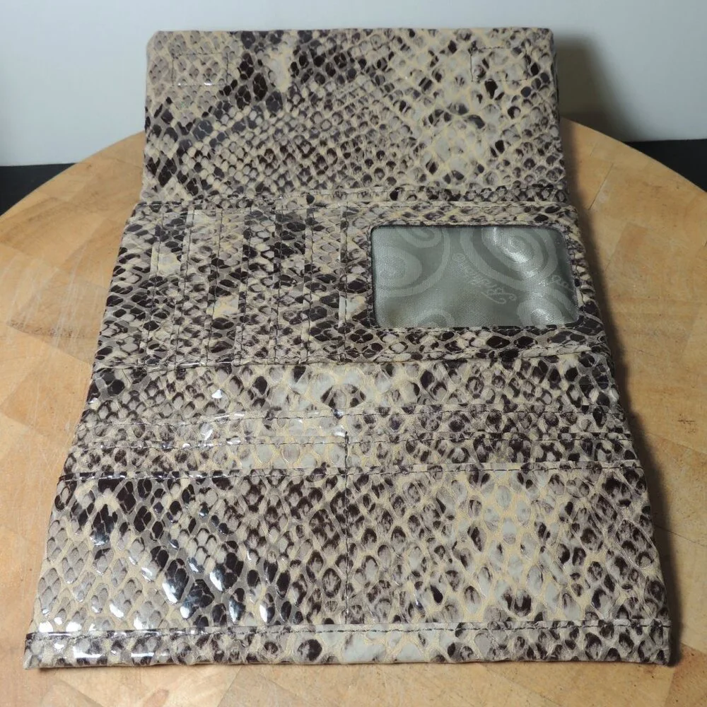 Vintage Brighton Nolita Snakeskin Wallet Clutch Tri-Fold - Picture 4 of 5